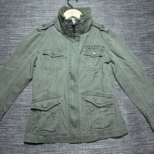 Fox Racing Jacket Women's S Olive Green Utility Military Snap Zip